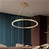 FUMIMID Lampadario Sospensione LED Lampada Soggiorno Lampadario Dimmerabile Con Telecomando Lampade Sospensione Moderne Tavolo Pranzo Soffitto Luminoso Acrilico Rotondo in Alluminio,D'oro,1lap 60cm