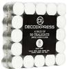 DECO EXPRESS Tealight - Candele Bianche 50/100 Pezzi - Lumini Non Profumate 4/8 Ore - Candela Lunga Durata