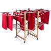 VITAPUR House Care XXL Stendibiancheria con Ruote - Stendino 2 Livelli 21m - Pieghevole 12cm Effetto Legno - Stendibiancheria da Terra Mobile Interno Esterno - 25kg Portata 136x69cm Salvaspazio