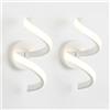 MAKA change your life quality MAKA x2 Pezzi Applique LED da Parete Interno a Spirale, 10 Watt, Lampade Cromate da Muro per Camera da Letto, Bagno, Switch 3000K-4000K-6500K, 220 Volt, Acrilico e Alluminio (Bianco 10 watt)