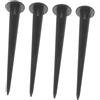 KONTONTY 4 Pezzi Aste da Terra in Alluminio Pressofuso Nero per Luci Solari da Giardino, Supporto Robusto e Portatile per Illuminazione Esterna Outdoor