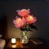Generico Lampada Rosa, Lampada Da Tavolo Senza Fili Ricaricabile Con Vaso Di Fiori, Luce Notturna A LED Rose, Decorazioni Per Casa, Regalo SanValentino Donna