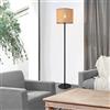 lux.pro Piantana Lampada da Terra Alta 154 cm Lampada a Stelo Diritto Nero Piantana Classica con Paralume Cilindrico Traforato Beige
