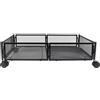 HUOLE Cassetto sotto-letto-pieghevole in metallo, vassoio portaoggetti sotto il letto, rotella, montaggio senza attrezzi, per camera da letto, soggiorno (60 * 40 * 17 cm-nero-1 pz)
