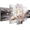 Runa Art - Quadri Fiori Gigli 200 x 100 cm 5 Pezzi XXL Decorazione Murale Design Grigio Beige 020151c