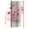 murando - Paravento Decorativo Monofacciale Fiori 135x172 cm 3 Pannelli Divisori - Stampa su un Lato su Tela in TNT - Separe Divisorio per la Casa Simpatici Legno - Natura b-B-0151-z-b