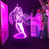 LXMISS Lampada anime Genshin Impact Raiden Shogun, luce notturna 3D, USB, LED, modello, luci per bambini, regalo di compleanno, camera da letto, decorazione per la camera da letto, controllo touch