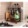 HUOLE Organizer Sottolavello Cucina in Acciaio Inox, 2 Livelli sotto Lavello Cucina Organizer con Cassetti Scorrevoli, Durevole Under Sink Organizer, Multiuso Porta Detersivi Sottolavello-34*21*41,7 cm