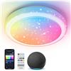 Aigostar Mesh - Plafoniera Led Soffitto Intelligente Bluetooth Mesh, Ø39CM, 24W, Plafoniera Alexa, 2650LM, 3000K-6500K e RGB Dimmerabile, Plafoniere da Soffitto per Cucina, Soggiorno, Camera da Letto