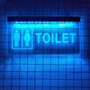 KEYQEEN Insegna al Neon a LED per Toilette Unisex Personalizzata, luci al Neon 3D per luci notturne per la Decorazione della Parete d'ingresso del Bagno, 30x15cm,Ice Blue