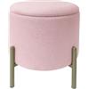 ECHTWERK Sgabello Logan, con vano portaoggetti, Coperchio Rimovibile, Contenitore Rotondo, con Piedini in Legno, Adatto per Camera da Letto e Soggiorno, 40 x 40 x 40 cm, Fino a 150 kg, Rosa