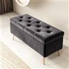 XDONE Pouf contenitore rettangolare, cassapanca contenitore da interno/camera da letto panca, sgabello contenitore in legno, panca contenitore ingresso, pouf contenitore con piedini, cassapanca legno ( Colo