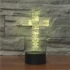 SUPERHONGJIHAO Luce notturna per bambini 3D Gesù Croce Lampada a Led con Telecomando 16 Cambiare Colore Regalo di Natale di Compleanno per il bambino
