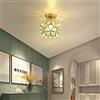 Chao Zan Lampada da Soffitto Moderna a Forma di Gabbia Geometrico Plafoniera industriale Vintage E27 illuminazione per Camera da Letto, Soggiorno, Ristorante,Corridoio (verde)