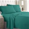 LARA MORADA - Set Completo Lenzuola Una Piazza E Mezza, 100% Cotone, Made In Italy, Tinta Unita, Per Letto 1 Posto E Mezzo Verde