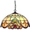 QCLU Lampadario in Stile Tiffany, Europeo retrò Lampada A Sospensione, Paralume in Vetro Colorato Rustico, Lampada da Soffitto for Camera da Letto Soggiorno Decorazione Illuminazione (Size : 40cm)