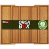ORGA-BOX UNIVERSAL Portaposate in bambù regolabile per larghezza cassetto 400-600 mm fino a 5 scomparti per profondità cassetto 473 mm (Dimensione interna)