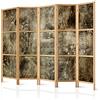 murando - Paravento da Interno 225x172 cm XXL Vintage Retrò Abstrait 5 Pannelli Divisori Stampa Unilaterale su Tela in TNT Separe Divisorio per Ambienti Ufficio Paraventi Decorazioni Legno
