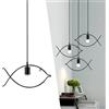 Chao Zan 1 pezzo -Lampada a sospensione a forma di pesce, lampada a sospensione a uno punto luce vintage, lampada a sospensione in stile retrò, Metallo, plastica, E27 Base (Senza Lampadine)