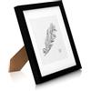 Classic by Casa Chic Casa Chic, cornice portafoto in legno, 10 x 15 cm, cornice, confezione da 3, con parte anteriore in vetro e supporti, larghezza 2 cm, stile rustico, colore: marrone rustico, Legno, Black, 10x10