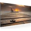 Runa Art Quadri Moderni Tramonto Tela Non Tessuta Soggiorno Corridoio Mare Ponte Beige 020312a