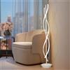 LDIEUWUET Lampada da Terra Salotto, Moderna LED Spirale Dimmerabile, Piantana con Telecomando, Pavimento Soggiorno Camera Letto(White)