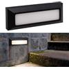 Planetitaly Faretto LED 6W CCT segnapassi lampada impermeabile segna viale per esterno luce muro parete giardino balcone terrazzo garage alimentazione 230V alta efficienza (NERO SIMMETRICO)