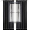 SUNLIMEI Tende Trasparenti per Soggiorno 140 x 140 cm Moderne con Manicotto Dell'Asta Tende Voile Trasparenti Decorazioni per La Casa, Eleganti Belle per Soggiorno Camera Cameretta, Nero