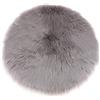 Gralara Cuscino Rotondo per Seduta, Pelo Lungo, Tappeto, Accessori per Foto, Grigio 30 cm