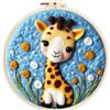 Meecaa Kit per infeltrimento ad ago fai da te per principianti, giraffa, fiore animale, include accessori in feltro di lana, cerchi da ricamo, bellissimi strumenti per pittura di lana e infeltrimento