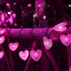 SUAVER Catena Luminosa Esterno Solare, 5.3m 20LED Cuore Luci Solari da Giardino Impermeabili Luci da Esterno Giardino 8 Modalità Luci per Pergola Balcone Terrazza Matrimonio (Rosa)