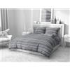 Tex family Copripiumino Stripe Grigio in Morbida Microfibra | Manopesca | Lavabile in Lavatrice | Made in Italy - 1 Piazza E Mezza CM. 200X200
