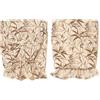 PARAMAISON Coprischienale Sedia Imbottito, Set 2 Pezzi, Design Shabby Chic Ulivo, Sfoderabile, con Elastico, Fiocco | Largo 45cm Altezza 40/47 cm | Marrone