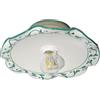 VANNI LAMPADARI- Plafoniera Soffitto Edera, Lampadario Soggiorno in Ceramica, Plafoniera Bagno Decorata a Mano, Lampadario Camera da Letto Artigianale, Plafoniera Parete, 30 cm