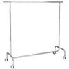 metalarredo Stender Appendiabiti CROMATO fisso con Ruote da 80mm 150/220 X 50 X 154h