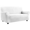Corredocasa Copripoltrona e Copridivano 2/3/4 Posti Millerighe No Stiro Made in Italy Vari Colori in Tessuto Elasticizzato (Bianco, 3 Posti 180-250 cm)