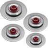 ventur magic Kit 4 Coperchi Magici Antiodore Ventur Magic Ø25, Ø27, Ø31, Ø35 cm Cooker in Acciaio Inox Pomello Rosso