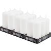Hofer Candele Cilindriche a Colonna - 6 x 16,5 cm - Colore Bianco - Set di 18 Candele Grandi - Lunga Durata: 54 Ore - Non Profumate - Cera Antigoccia - Qualità RAL