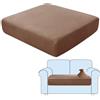 SHUOJIA Fodere per Cuscini per Divani, Protezioni per Cuscini per Sedili in Tessuto di Velluto Elasticizzato,Cuscino per Divano Fodera per mobili Coprisedile per Divano (Brown,Large-2-Seater)