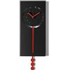 Arti & Mestieri Omega - Orologio a pendolo da parete di Design 100% Made in Italy - in Ferro, 20 x 53h cm (Nero e rosso)