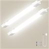 Litglobe Neon LED 115cm con Sensore di Movimento 2 Pezzi,40W 4000LM Tubo Neon,4500K Bianco Neutro Barra LED,IP65 Impermeabile Plafoniera Soffitto per Cucina Officina Garage Ufficio