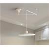 Generic Lampada a Sospensione Regolabile con Braccio Oscillante, LED Dimmerabile, Design Moderno a Disco Volante in Metallo Colore Crema, per Isola Cucina, Sala da Pranzo, Soggiorno(C)