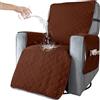 BXFUL Copripoltrona Relax Reclinabile Trapuntato 1 Posto Copridivano Copertura per Poltrona Universale per Protezione Divano con Fascia Elastica (S,Caffè)