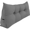 POKAR Cuscino Schienale Divano 160x50x20 cm | Cuscino da Lettura per Divano e Letto con Appoggio Schiena Grande | Cuscino a Cuneo Triangolare con Tasche Laterali | Certificato Oeko Tex 100 | Grigio