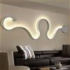 Planetitaly Applique da Parete Interno, Applique LED 28W Design Moderno, Forma Sanke Curvo, LED CCT 3 STEP Regolazione della Luce da 3000K a 6500K, Ideale per Camera da Letto, Salone, Studio, Ufficio, B&B, Hotel