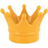 Baroni Home Corona in Porcellana, Decorzione per la casa, Porcellana dipinta a mano, Design moderno e elegante, Corona Svuotatasche e Portacandela, Idea Regalo, 15x15x10 cm (Giallo)