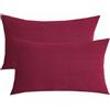 ZZDZW Set di 2 Copri Cuscini 50x70 per Divano 40x70 Copricuscino 50x80 Elasticizzato con Cerniera,Federe Moderne per Camera da Letto Decorativo Velluto A Coste Elegante(Burgundy,65cmx80cm Set of 2)