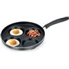 Tescoma 594244 Padella Quattro Cerchi Antiaderente, Per Cucinare Pancake, Uova E Hamburger, Diametro 24 Cm, Nero
