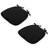 Generico Cuscino per Sedia Semicircolare Lavabile con Lacci 43x41x35 Cm. Cuscino Antiscivolo per Sedia da Esterno per Sedia da Giardino, Sedia da Pranzo O Sedia da Ufficio,Nero,2PCS