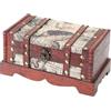 HMF Scrigno del tesoro in legno, piccola cassa del tesoro per festa di compleanno per bambini | 23 x 13 x 11 cm | America